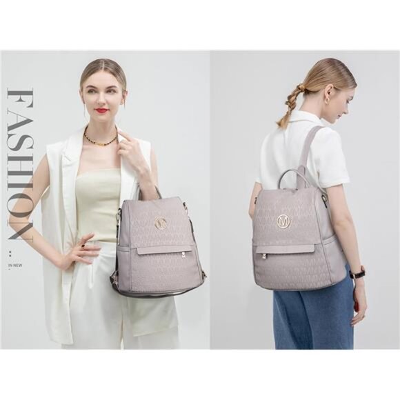 Women Fashion Backpack Purse Multi Pockets Signature Anti-Theft Rucksack Travel main image 6